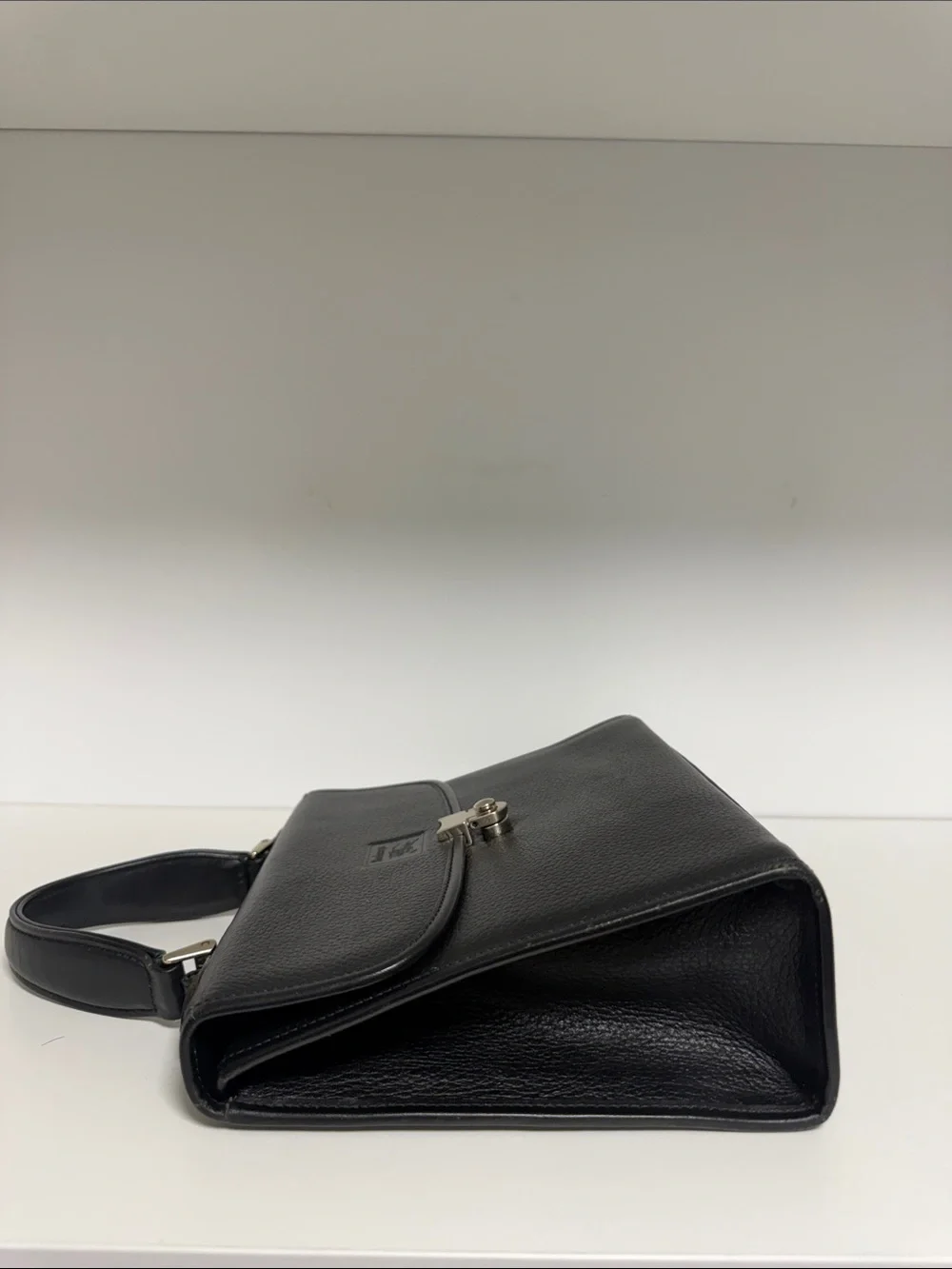 Burberry Black Pebbled Leather Top-Handle Satchel